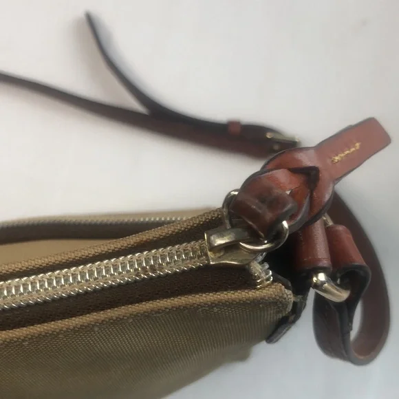 Dooney & Bourke Khaki Tan Nylon Collection Adjustable Shoulder Crossbody Bag - Picture 15 of 16